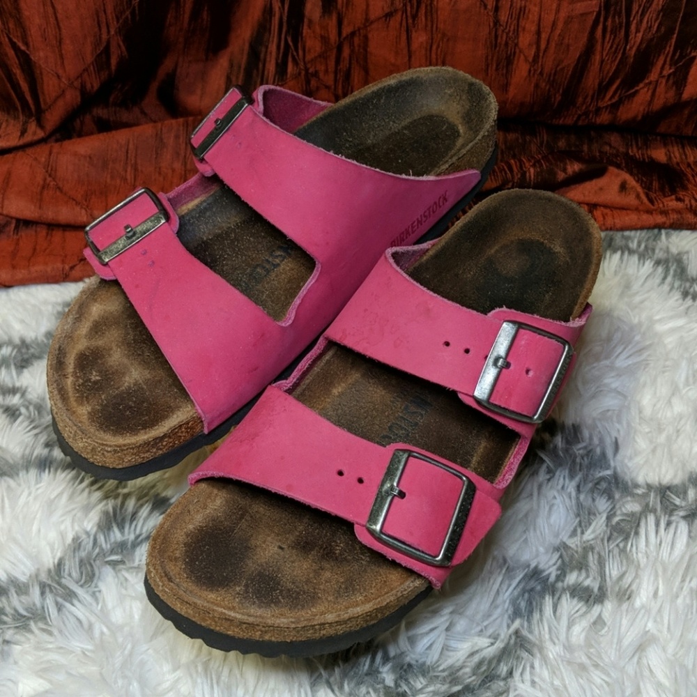 Birkenstock Pink Arizona Two-Strap Sandals